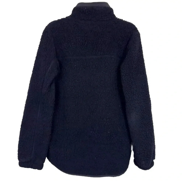 Abercrombie Fitch Medium Soft A&F Sherpa 1/4 Zip Fleece Pullover Black Pockets - Picture 3 of 7